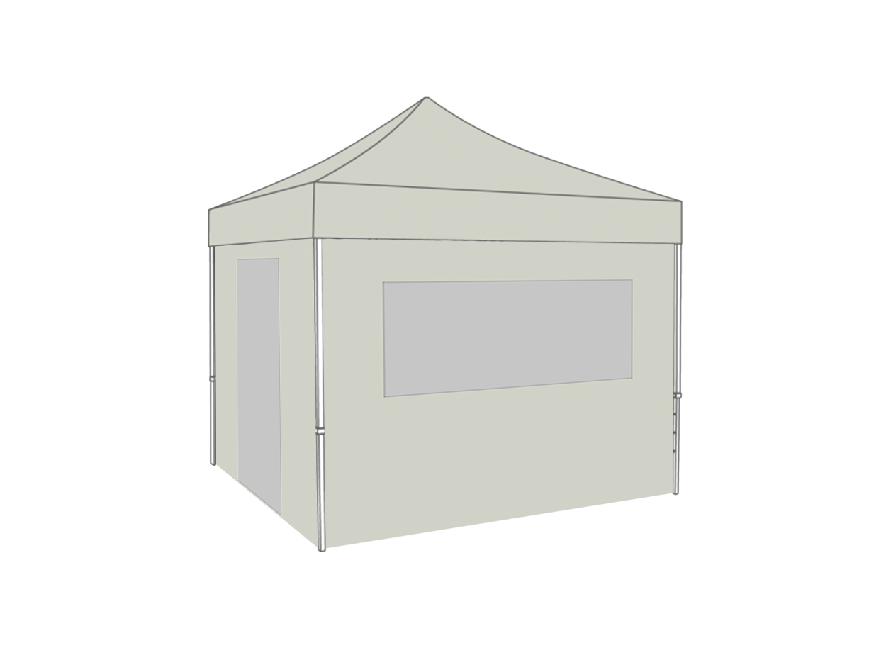 Vouwtent 4x4m grijs incl. zijwanden