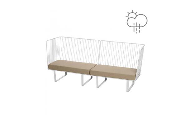 Zetel Stella 3-zit wit + zitkussen zand Zetel Stella 3-zit wit + zitkussen zand