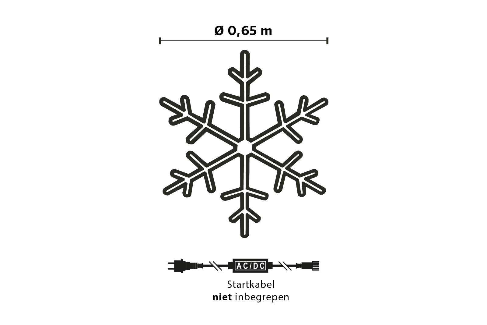 Kerstverlichting sneeuwvlok groot - Ø 65 cm · Koppelbaar