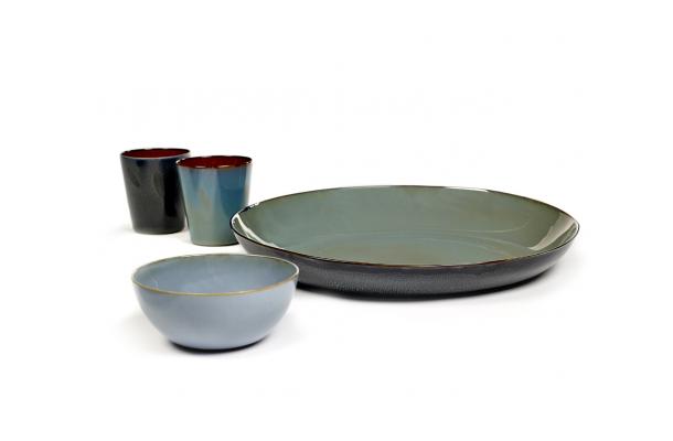 Terres de rêves - buffetschaal Ø 35,5 x H8 cm - 1,4 l Smokey Blue/Dark Blue - by A. Le Grelle