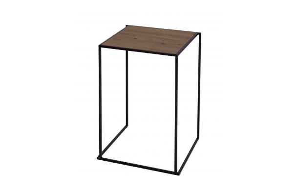 Statafel Open Cube 70 zwart + blad omkeerbaar zwart/donker eik Statafel Open Cube 70 zwart + blad omkeerbaar zwart/donker eik