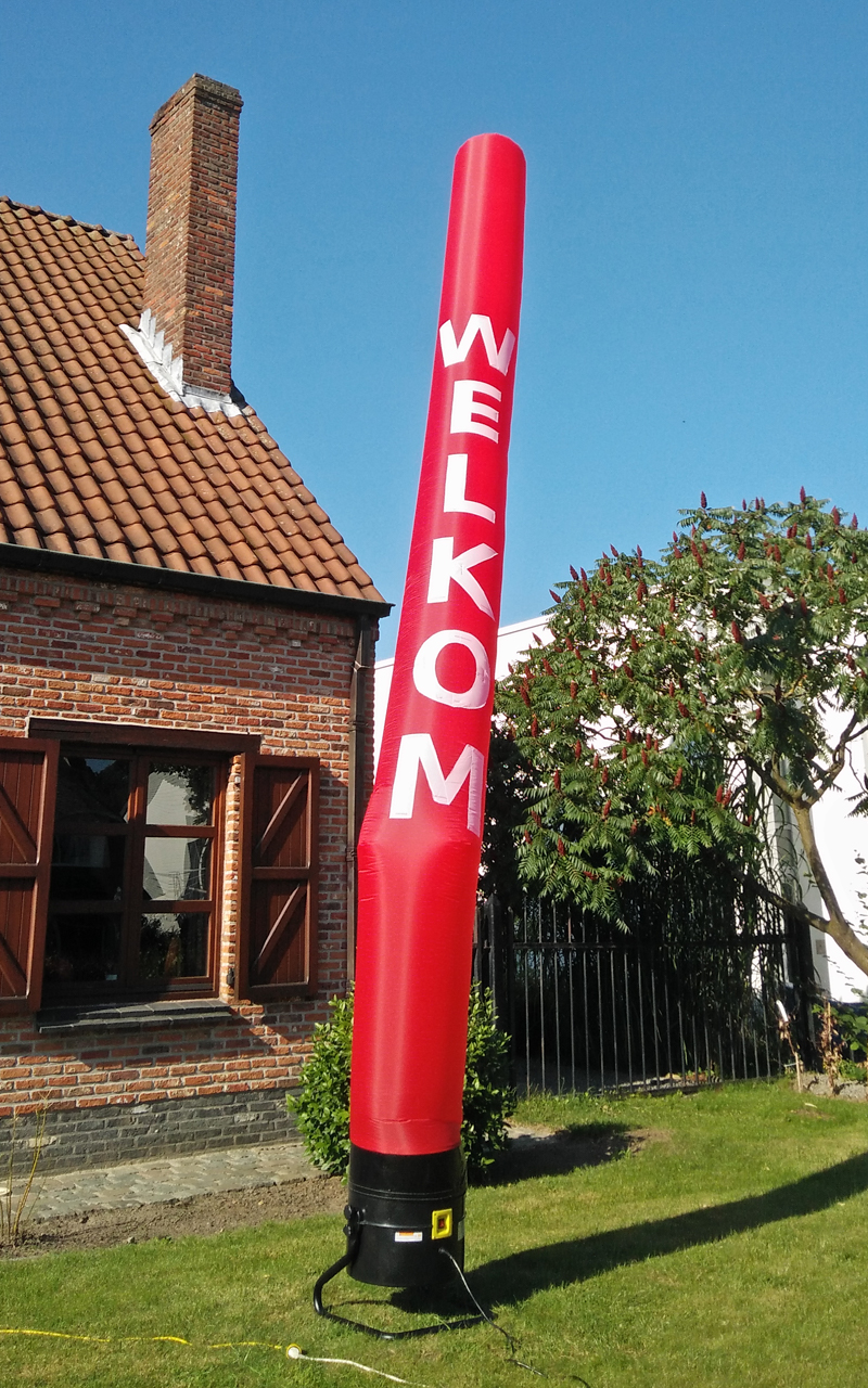 Skytube 6m Welkom rood/wit incl. blower