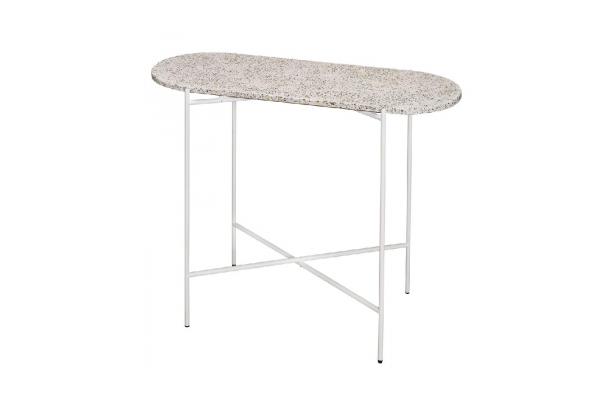 Statafel Ruby ovaal wit + terrazzo Statafel Ruby ovaal wit + terrazzo