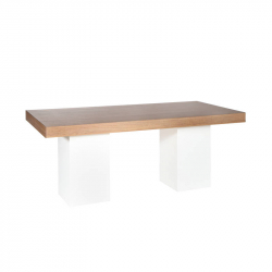 Dinertafel Basic houtdecor/wit
