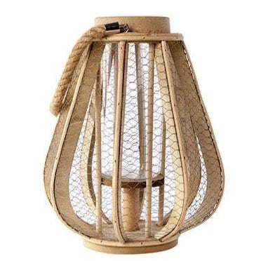 Windlicht onion hout 33cm