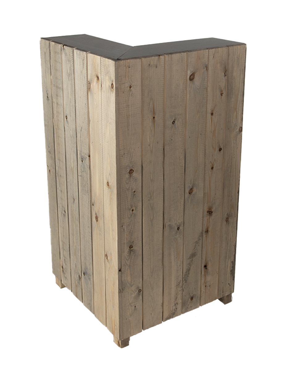Barelement hoek - steigerhout 60x60cm Barelement hoek - steigerhout 60x60cm