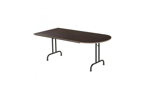 Tafel 200 x 100 cm met één halve ronde Tafel 200 x 100 cm met één halve ronde