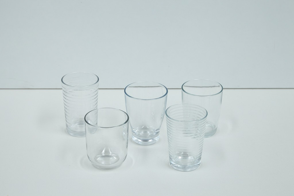 Glazen voor Water modern per 25 stuks mix (5.3.13)