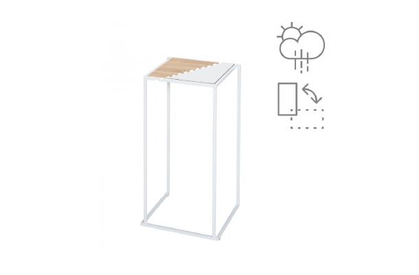 Statafel Open Cube 50 wit + blad omkeerbaar wit/eik Statafel Open Cube 50 wit + blad omkeerbaar wit/eik