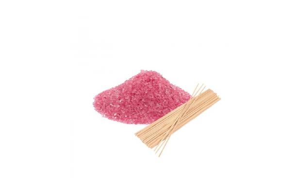 Suikerspin set 50 pers. roze + Stokjes