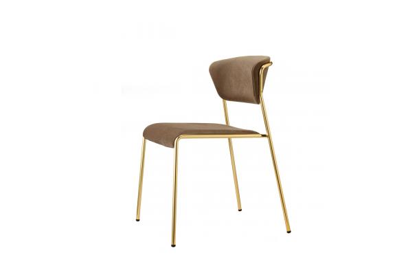 Stoel Velvet brown - gold Stoel Velvet brown - gold