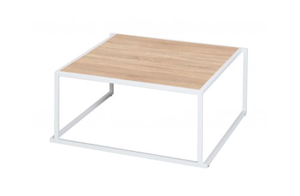 Salontafel frame 70 wit + blad omkeerbaar wit/eik Salontafel frame 70 wit + blad omkeerbaar wit/eik