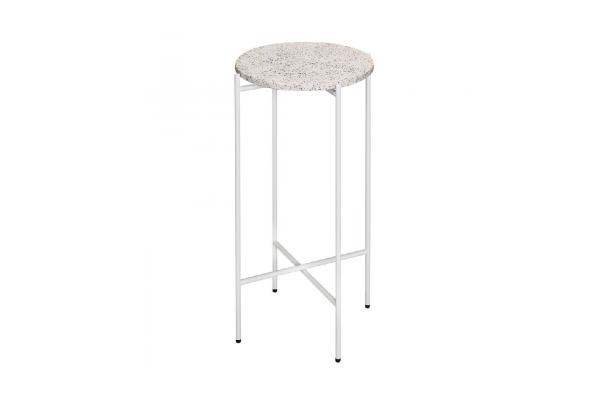 Statafel Ruby rond wit + terrazzo Statafel Ruby rond wit + terrazzo