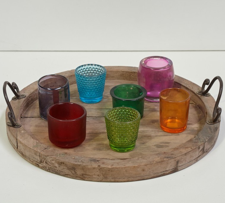 Theelichthouders gekleurd glas mix (set van 20 stuks) (4.5.4)