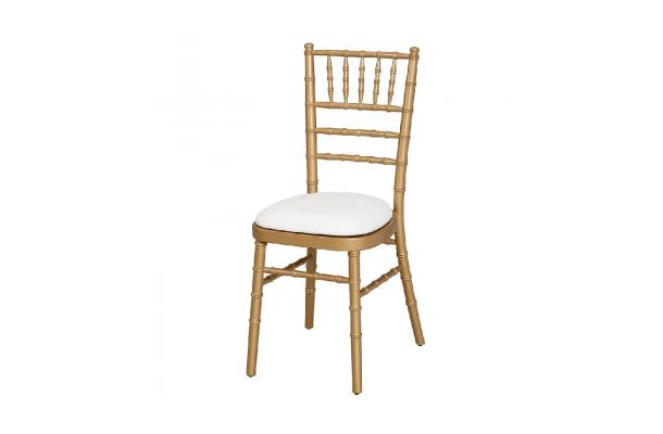 Stoel Napoleon goud + kussen wit Stoel Napoleon goud + kussen wit