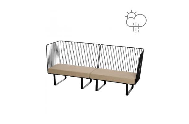 Zetel Stella 3-zit zwart + zitkussen zand Zetel Stella 3-zit zwart + zitkussen zand