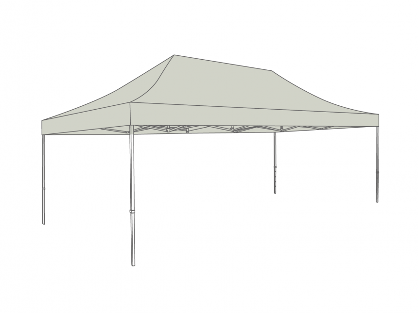 Vouwtent 4x6m grijs (zonder zijwanden)