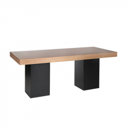 Dinertafel Basic houtdecor/zwart