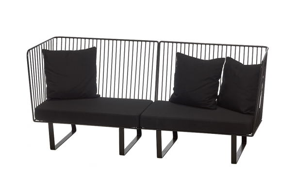 Zetel Stella 3-zit zwart + zitkussen zwart Zetel Stella 3-zit zwart + zitkussen zwart