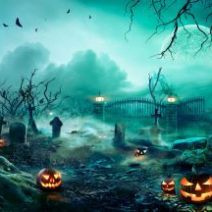 Backdrop Halloween Cemetery 250