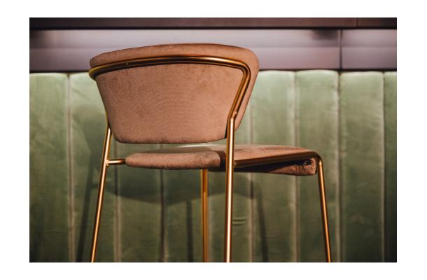 Barstoel Velvet beige - gold Barstoel Velvet beige - gold