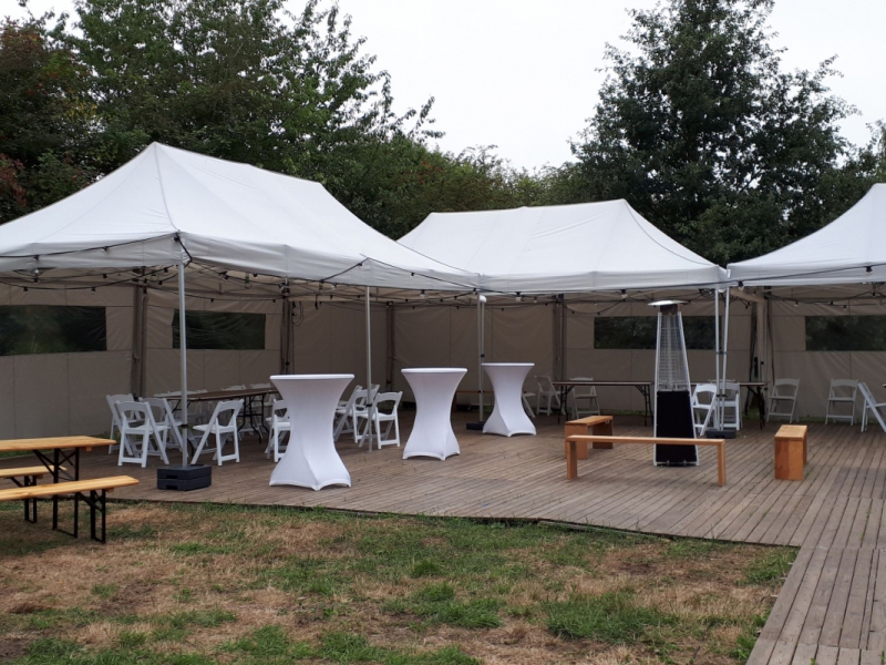 Vouwtent 4x8m grijs incl. zijwanden