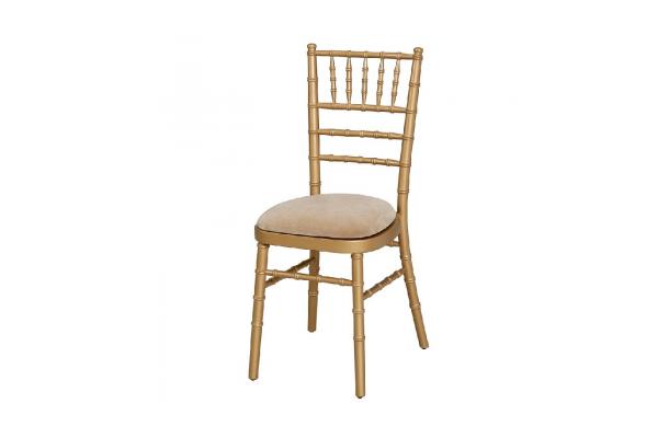 Stoel Napoleon goud + kussen beige