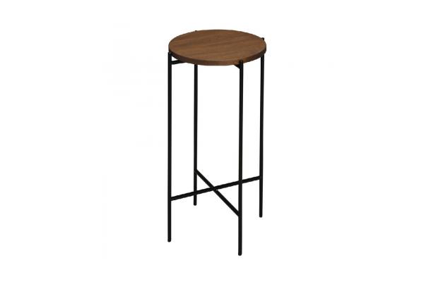 Statafel Ruby rond zwart + walnoot Statafel Ruby rond zwart + walnoot