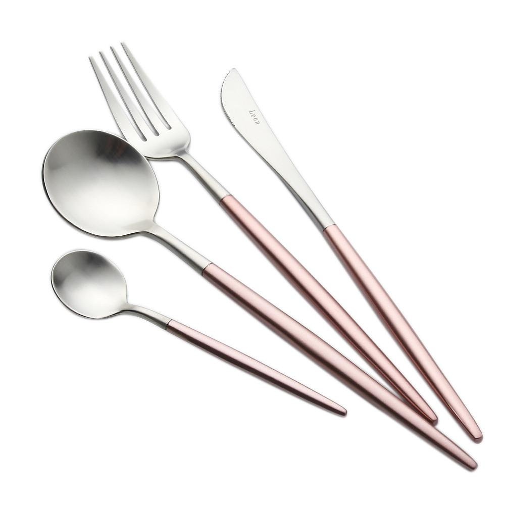 Bestek roze & zilver vork hoofdgerecht Bestek roze & zilver vork hoofdgerecht