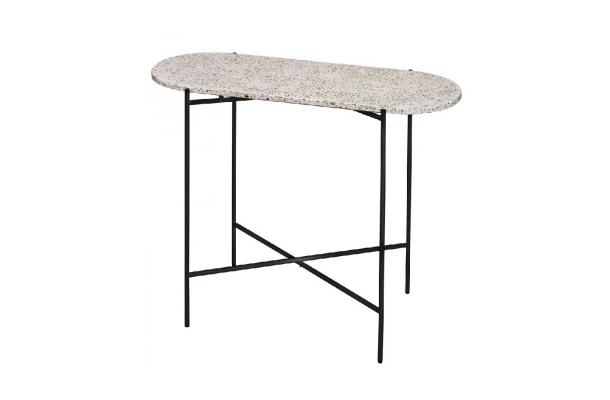 Statafel Ruby ovaal zwart + terrazzo