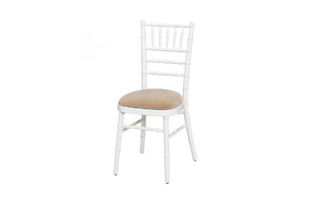 Stoel Napoleon wit + kussen beige
