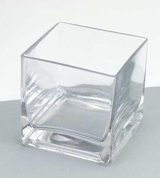 Theelichthouder glas vierkant