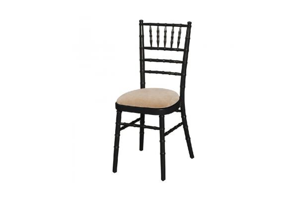 Stoel Napoleon zwart + kussen beige