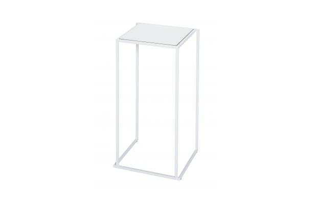 Statafel Open Cube 50 wit + blad omkeerbaar wit/eik Statafel Open Cube 50 wit + blad omkeerbaar wit/eik