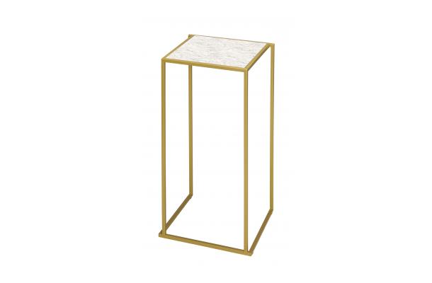 Statafel Open Cube 50 goud + blad omkeerbaar wit/zwart marmer Statafel Open Cube 50 goud + blad omkeerbaar wit/zwart marmer