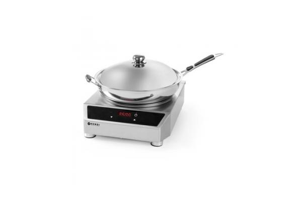 Wok inductie + pan 36cm inox model (vierkant)