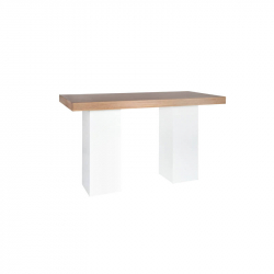 Statafel basic houtdecor-wit