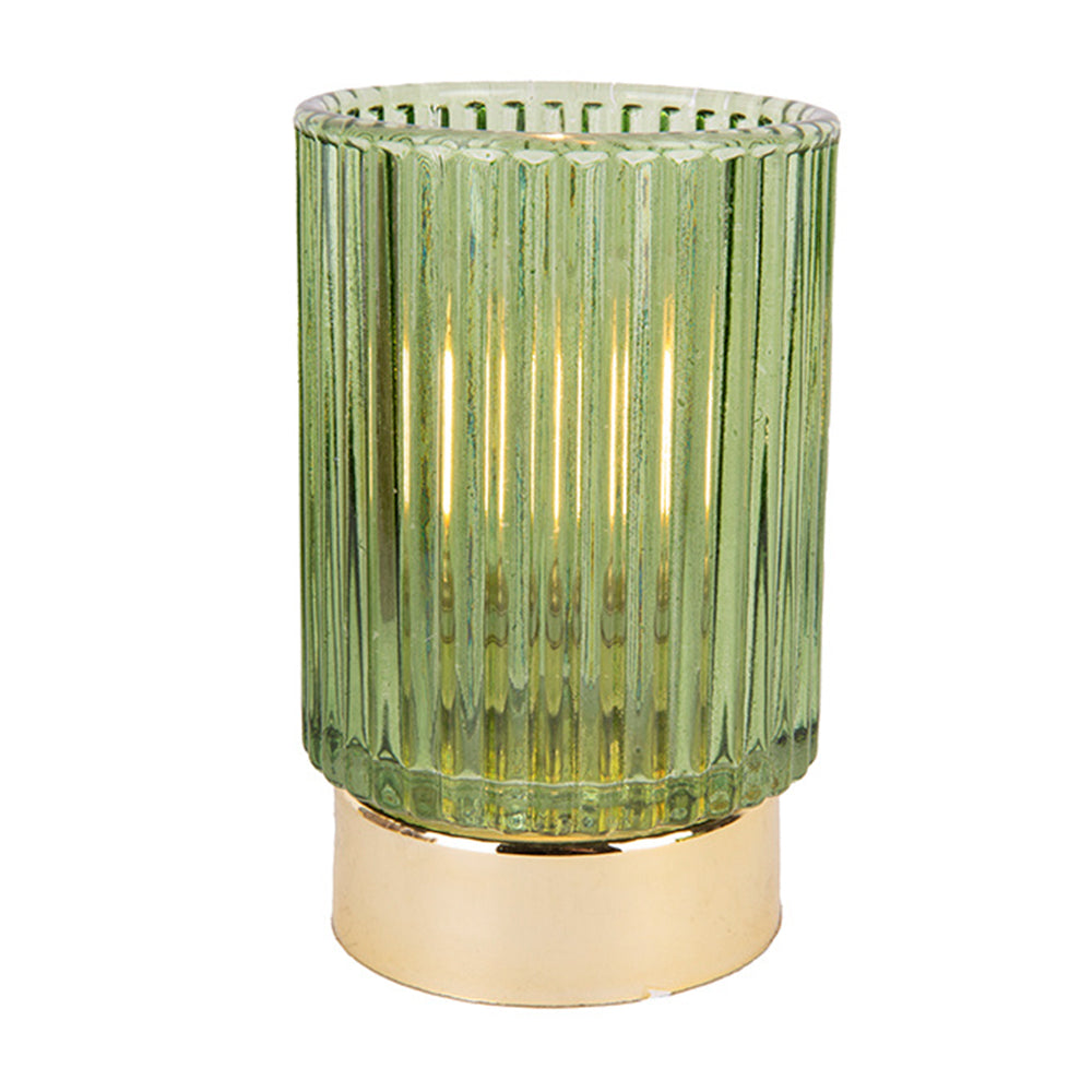 Tafellamp groen/goud 13cm